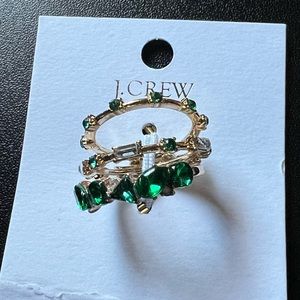 NWT J. Crew Crystal Gem Layering Rings Set